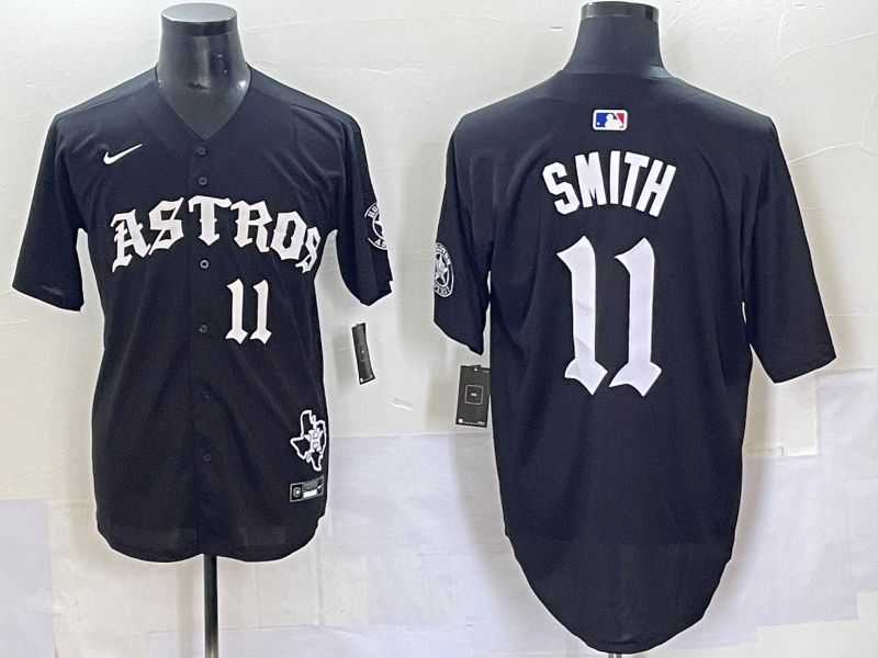 Men 2025 Houston Astros #11 Smith Black Seven generations Joint Name Nike MLB Jersey style 7048